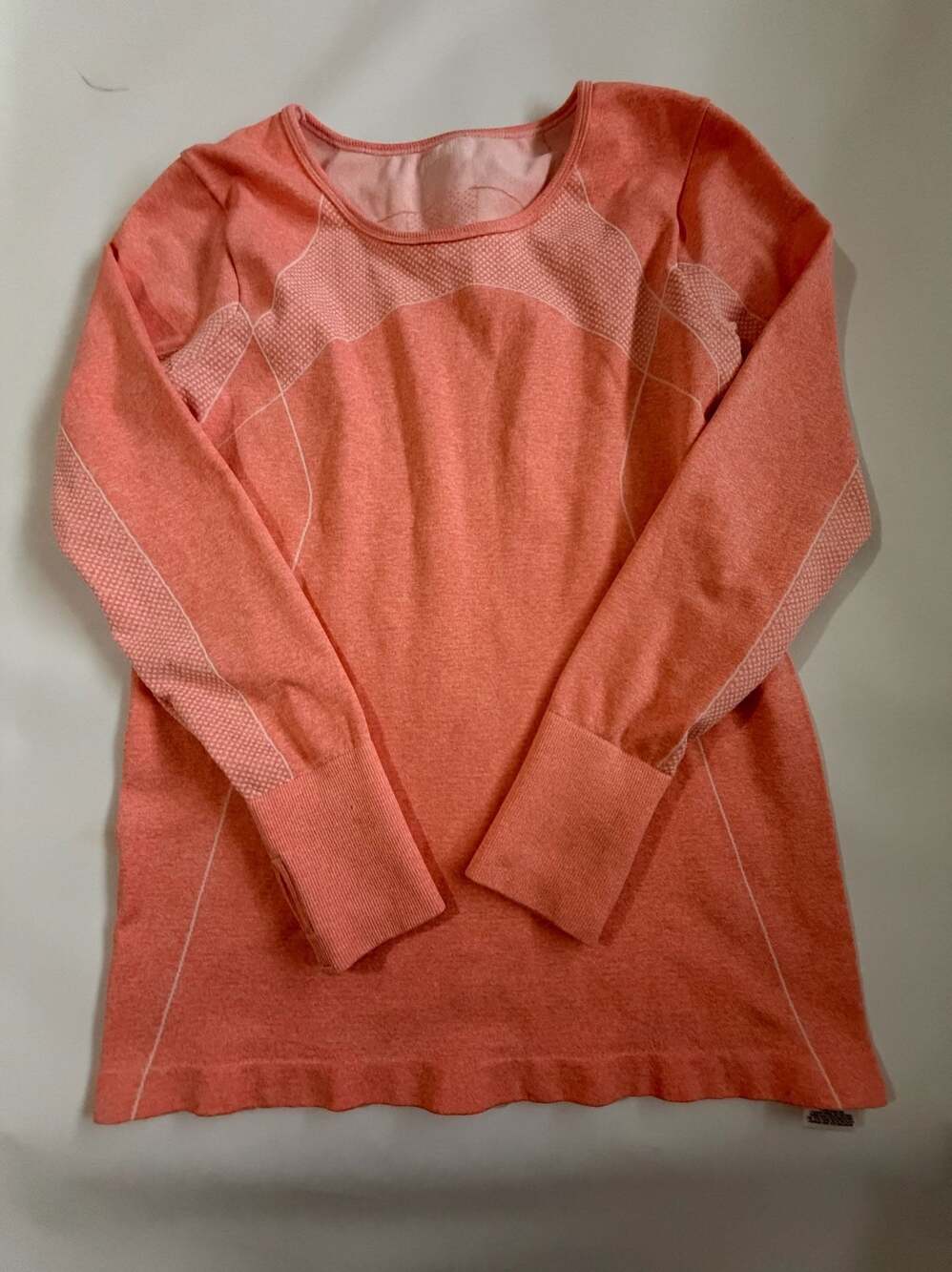 Everlast Women’s L Coral Orange Seamless Long Sleeve Athletic Too Activewear Gym